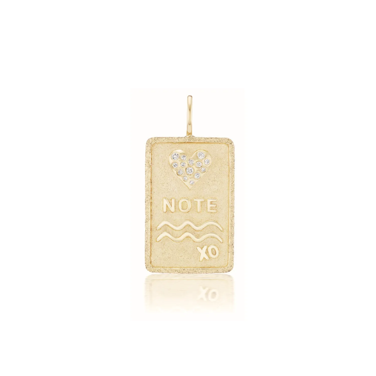 Diamond Love Note Gold Token Charm