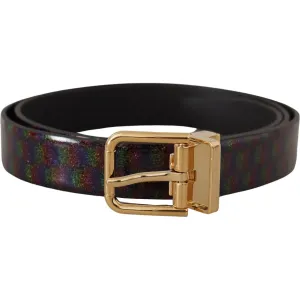 Dolce & Gabbana Elegant Vernice Leather Belt with Silver Buckle