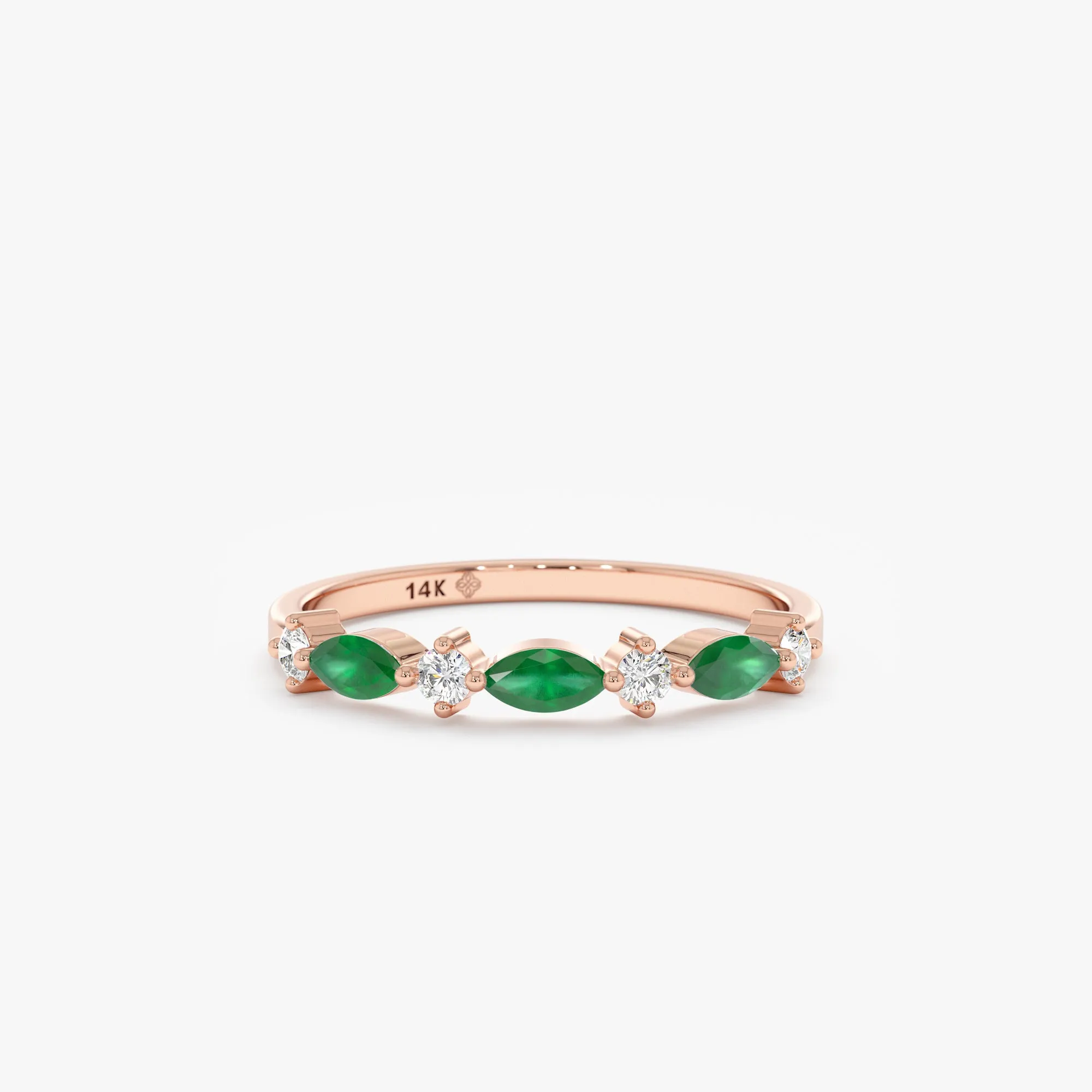 Emerald and Diamond Garland Ring, Nia