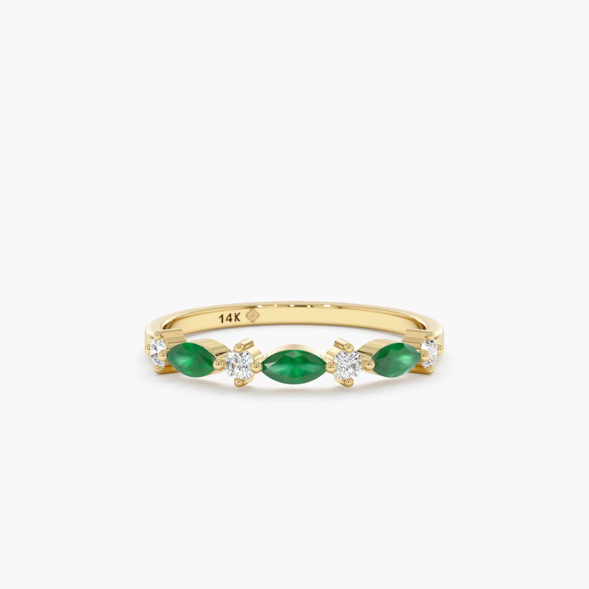 Emerald and Diamond Garland Ring, Nia