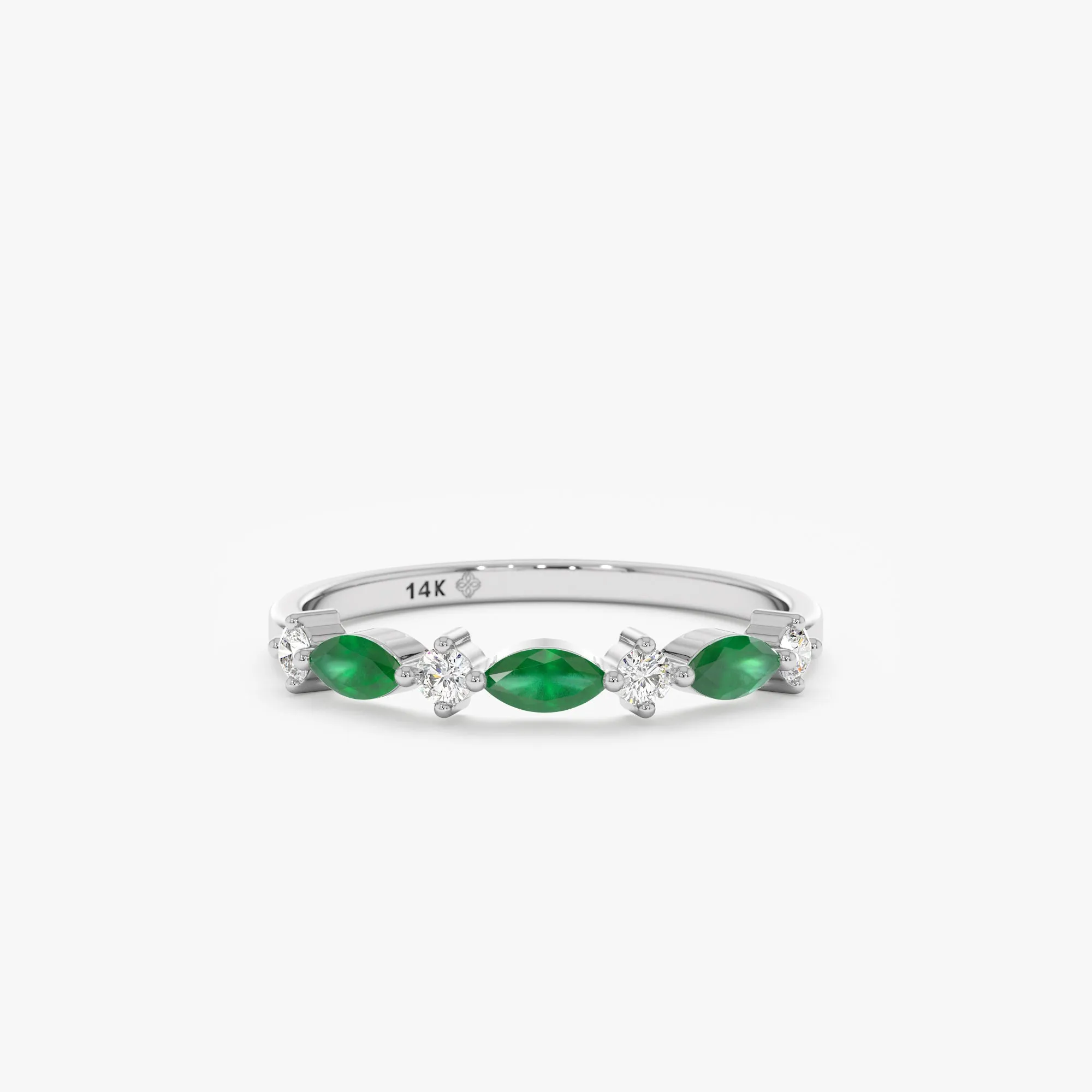 Emerald and Diamond Garland Ring, Nia