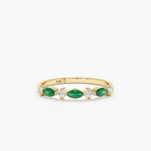 Emerald and Diamond Garland Ring, Nia