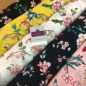 Floral Printed Rayon Viscose Dress Fabric 143cm Wide MA1174 Mtex