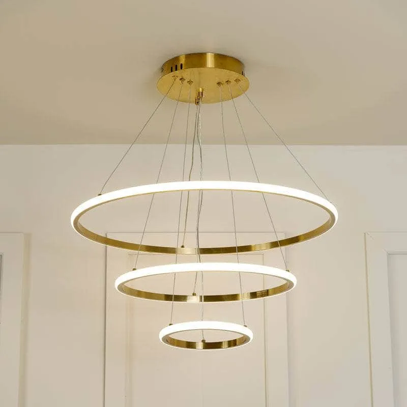 Hawaii LED 3 Ring Pendant Ceiling Light  - Gold