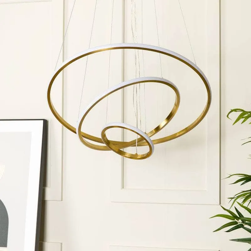 Hawaii LED 3 Ring Pendant Ceiling Light  - Gold