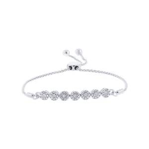 Heavenly Halo Silver Diamond Bracelet