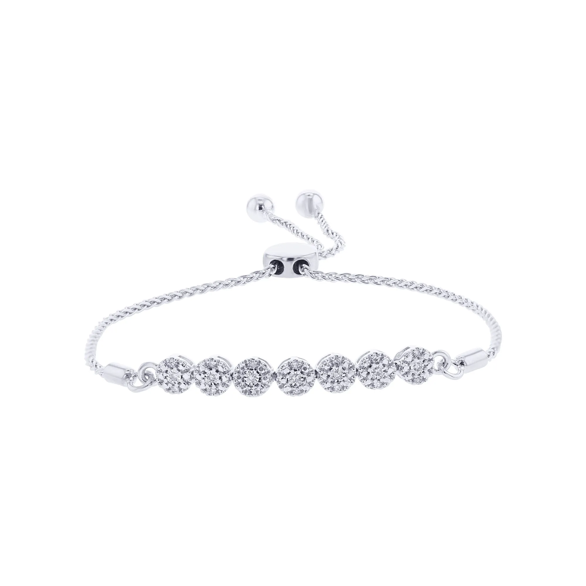 Heavenly Halo Silver Diamond Bracelet