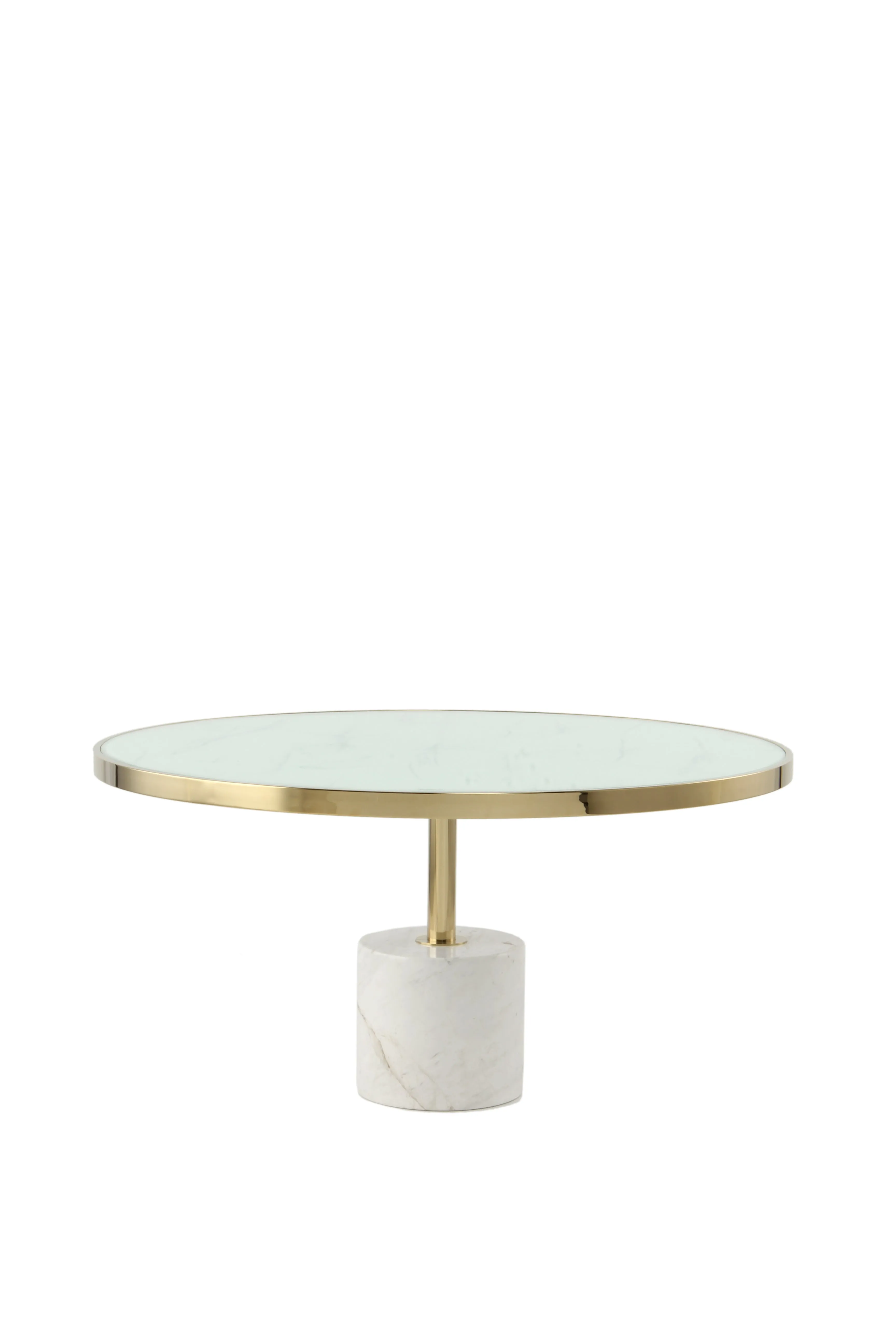 Kaia Set of 3 Marble Base Coffee Table Set-White and Gold