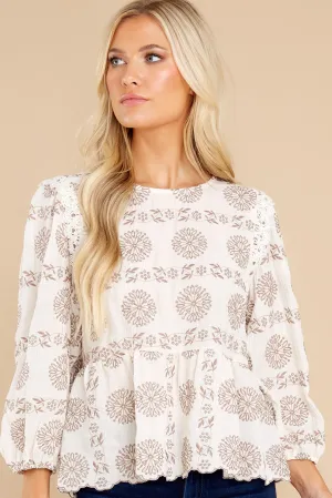 Kindly Considered Ivory Embroidered Top