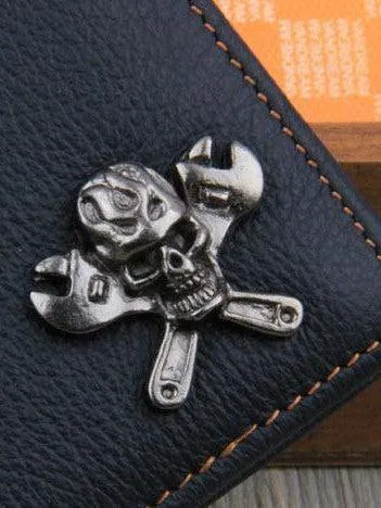 LEATHER SKULL & SPANNER WALLET