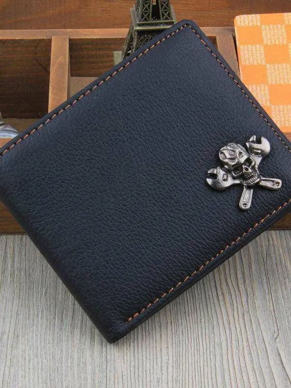 LEATHER SKULL & SPANNER WALLET