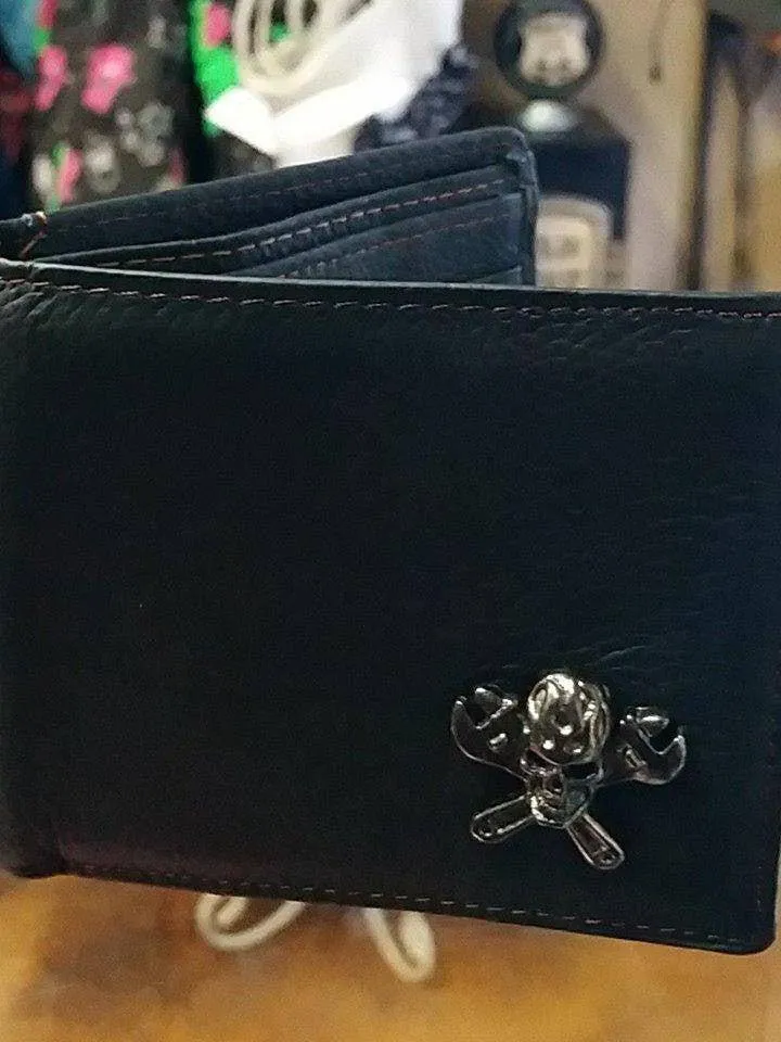 LEATHER SKULL & SPANNER WALLET