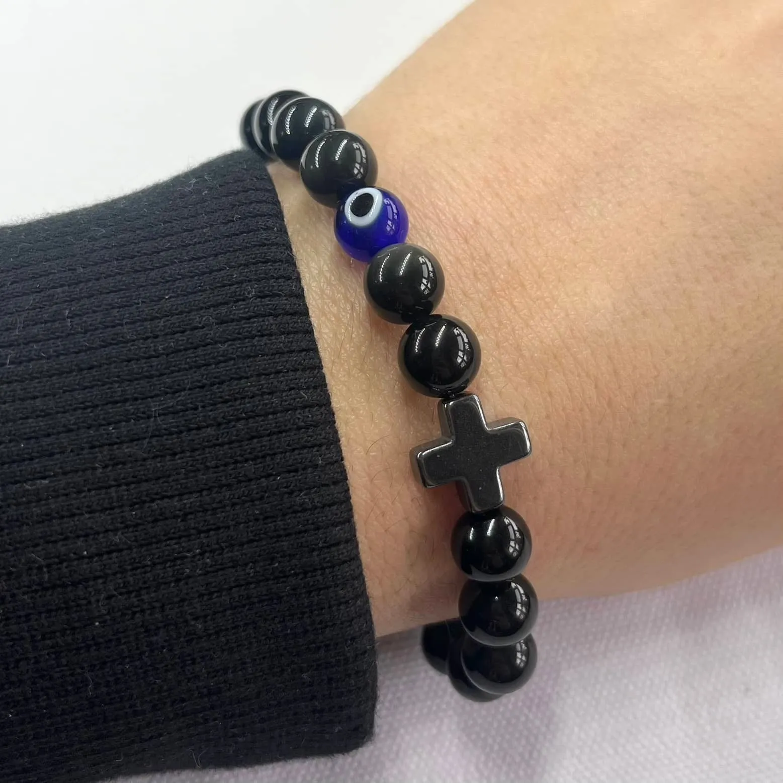 Mati Evil Eye Bracelet - Obsidian