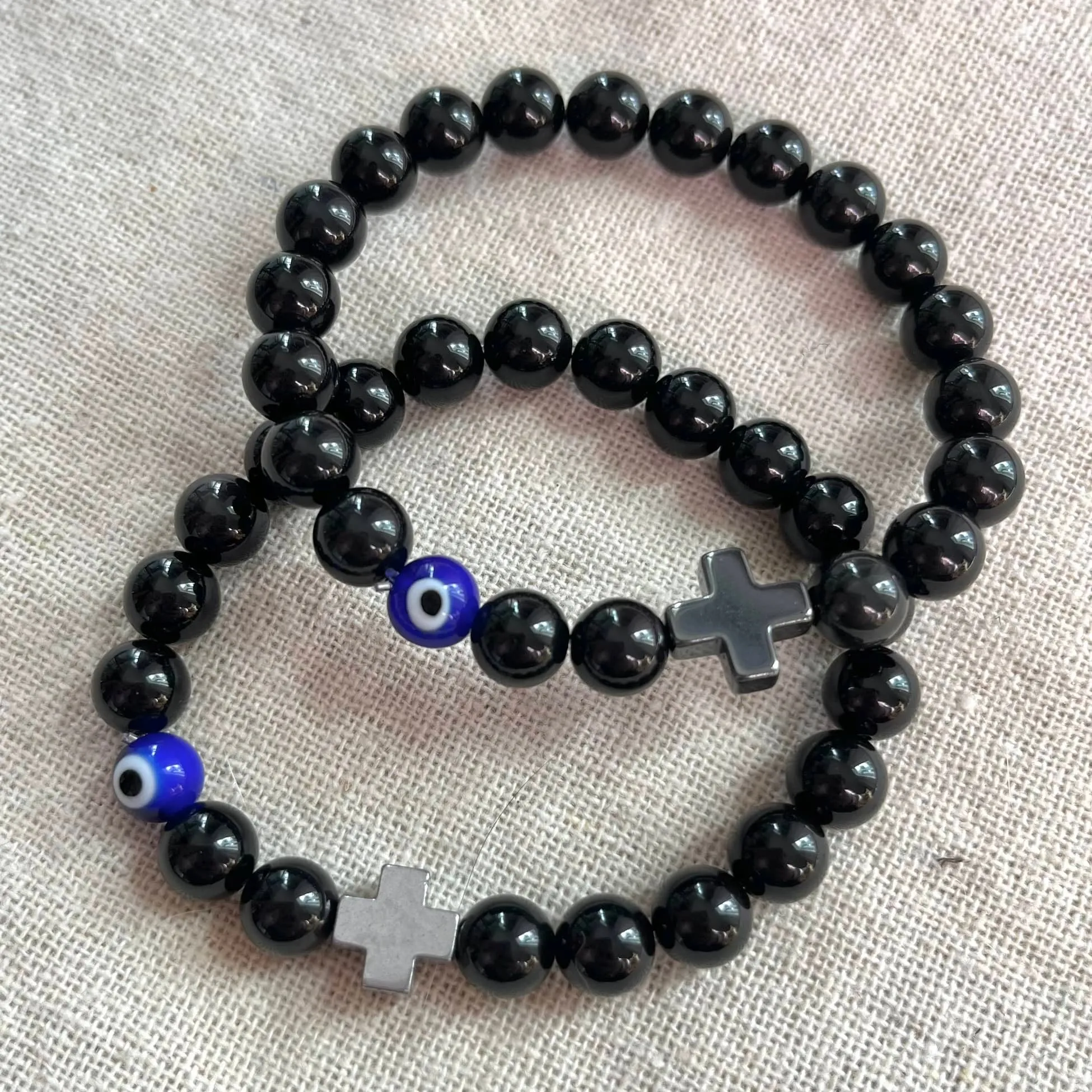 Mati Evil Eye Bracelet - Obsidian