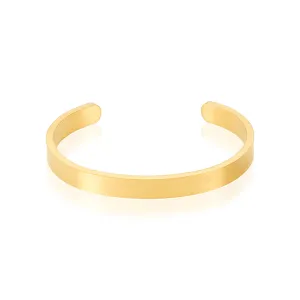 Men's Tarnish Resistant 14k Gold Plated 7mm Cuff Bracelet