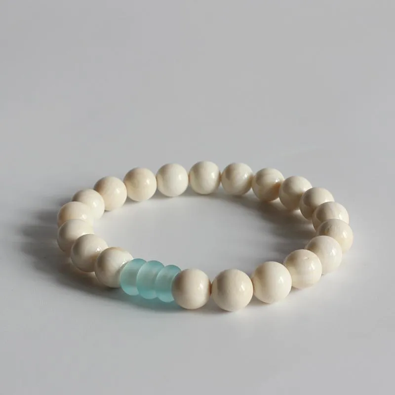 Mother Of Pearl Beaded Stretch Bracelet