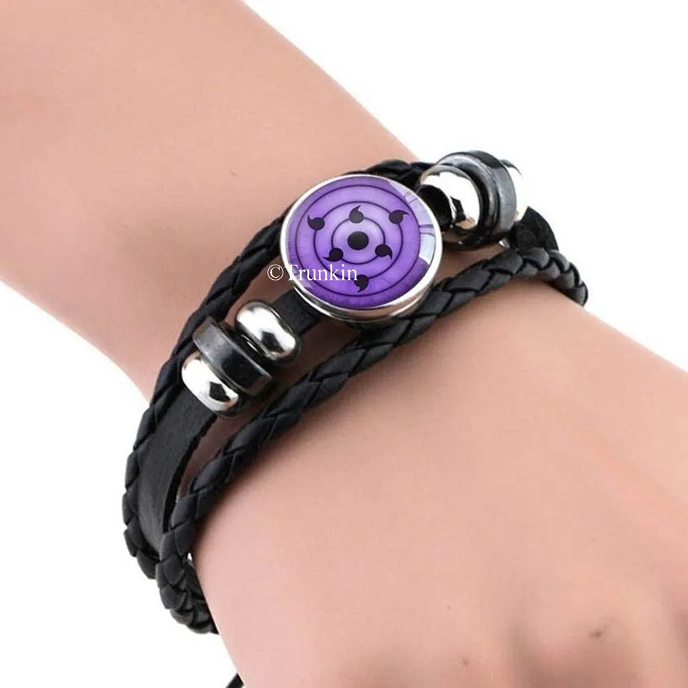 Naruto Sasuke Pain Madara Cosplay Braided Anime Leather Bracelet