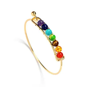 Natural Stone Chakra Balancing Bangle Bracelet