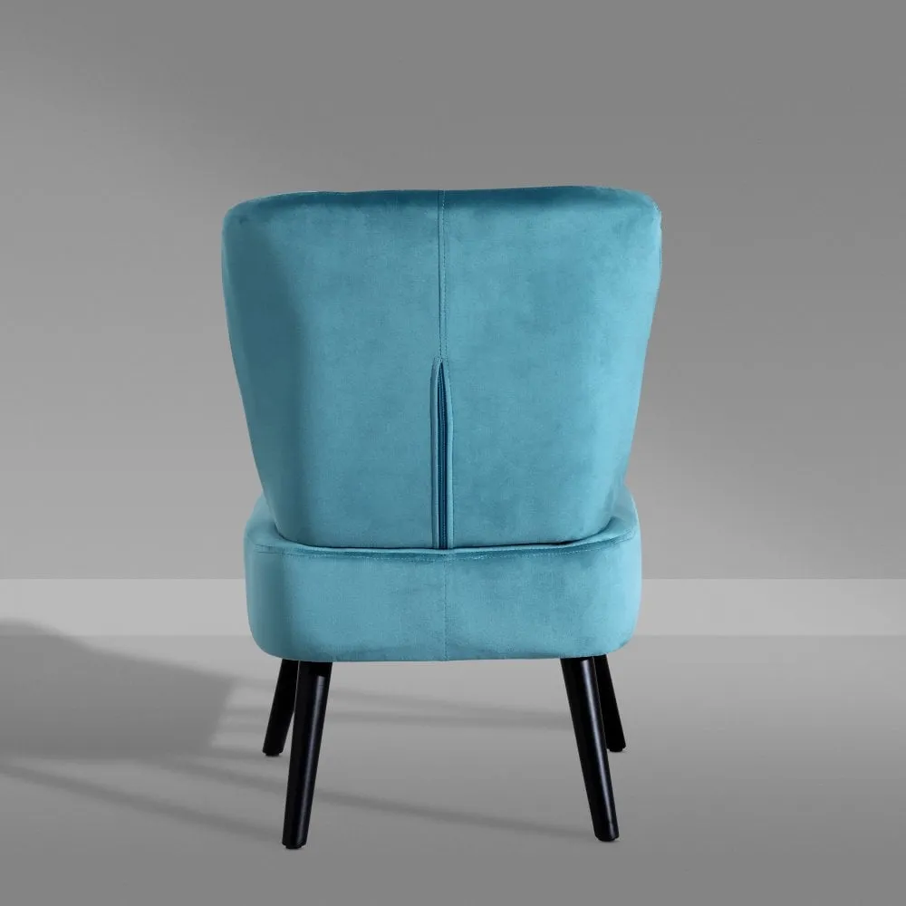 Neo Ragusa Teal Crushed Velvet Shell Accent Chair