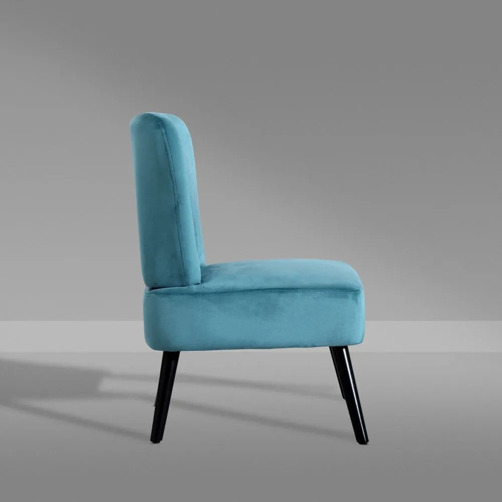 Neo Ragusa Teal Crushed Velvet Shell Accent Chair