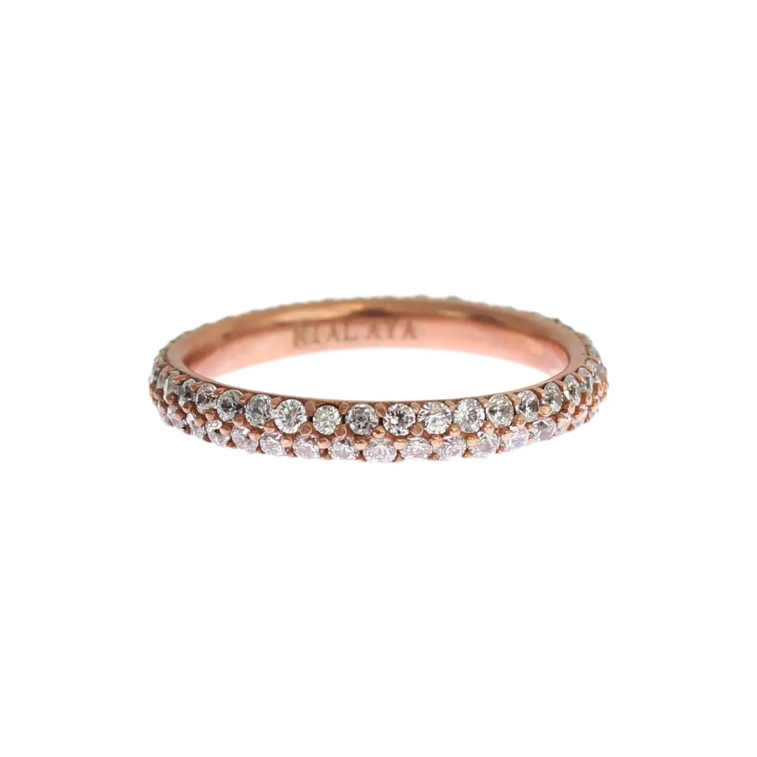 Nialaya Chic Pink Crystal-Encrusted Silver Ring