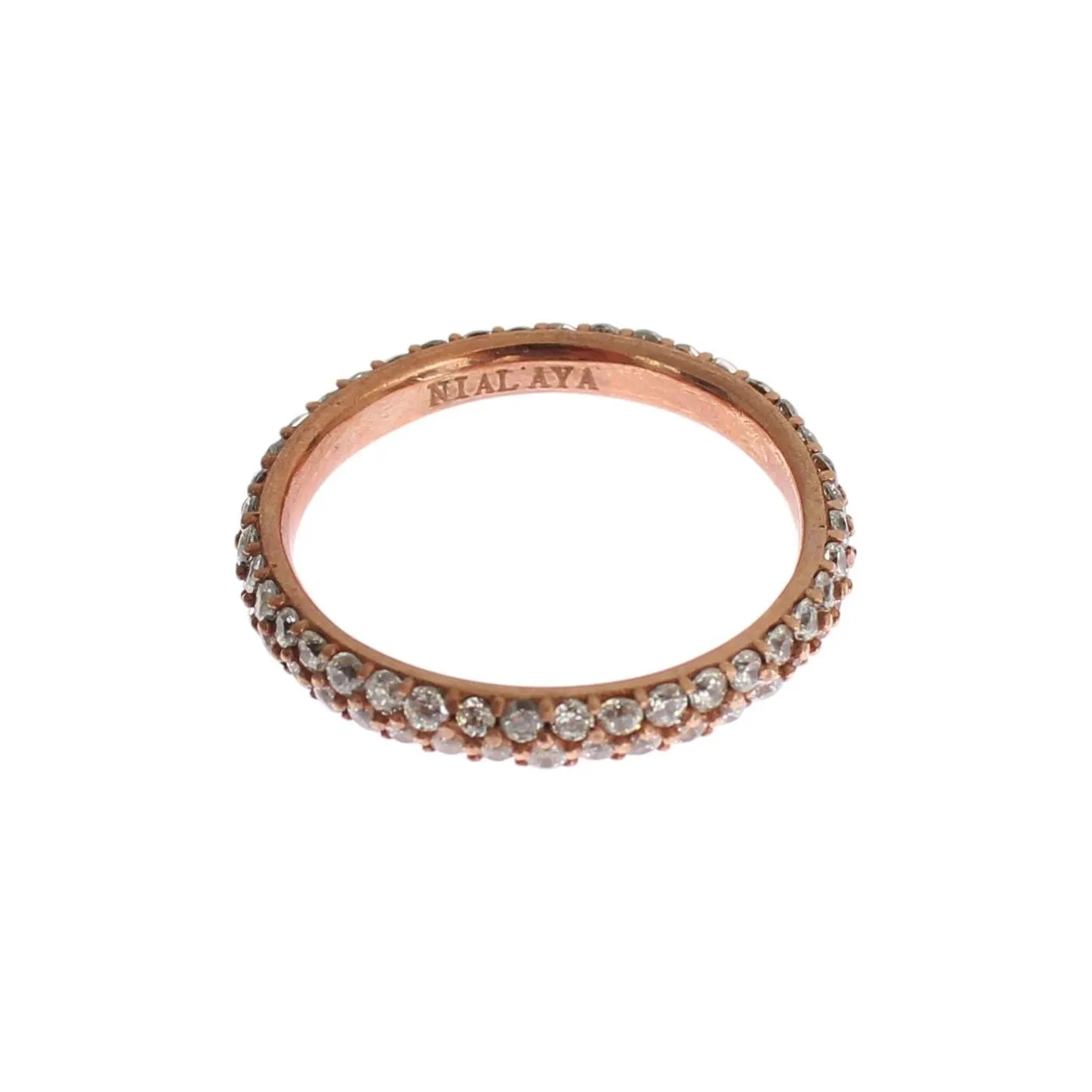 Nialaya Chic Pink Crystal-Encrusted Silver Ring