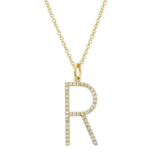 Oversized Diamond Initial Charm/Necklace