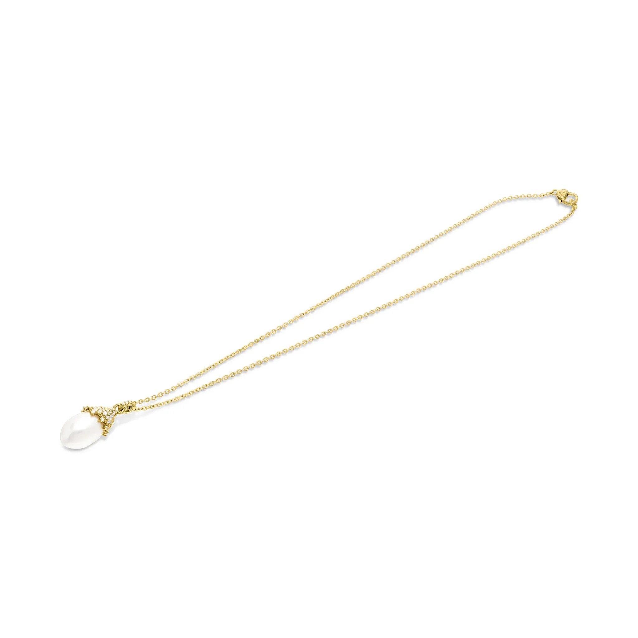 Paloma Necklace with Freshwater Pearl and Diamonds in 18K