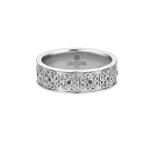 Pave Celtic Band Ring in Silver