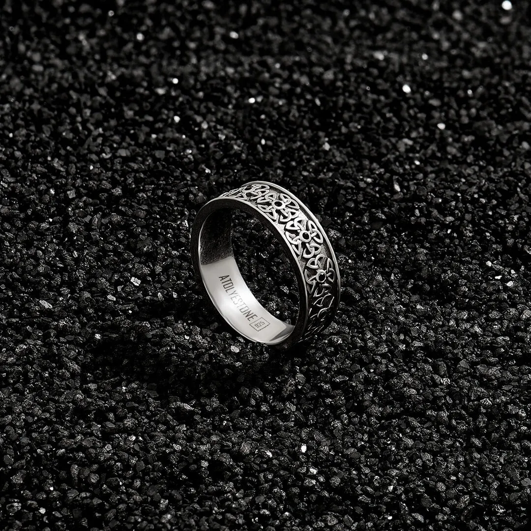 Pave Celtic Band Ring in Silver