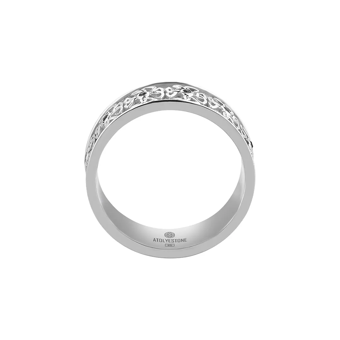 Pave Celtic Band Ring in Silver