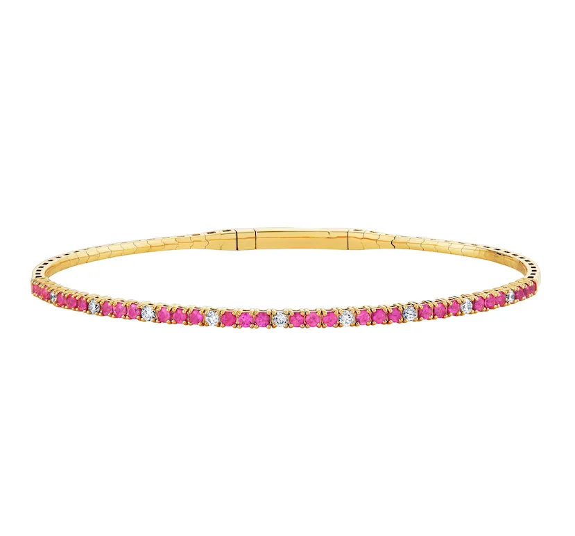 Pink Sapphire Flex Bangle