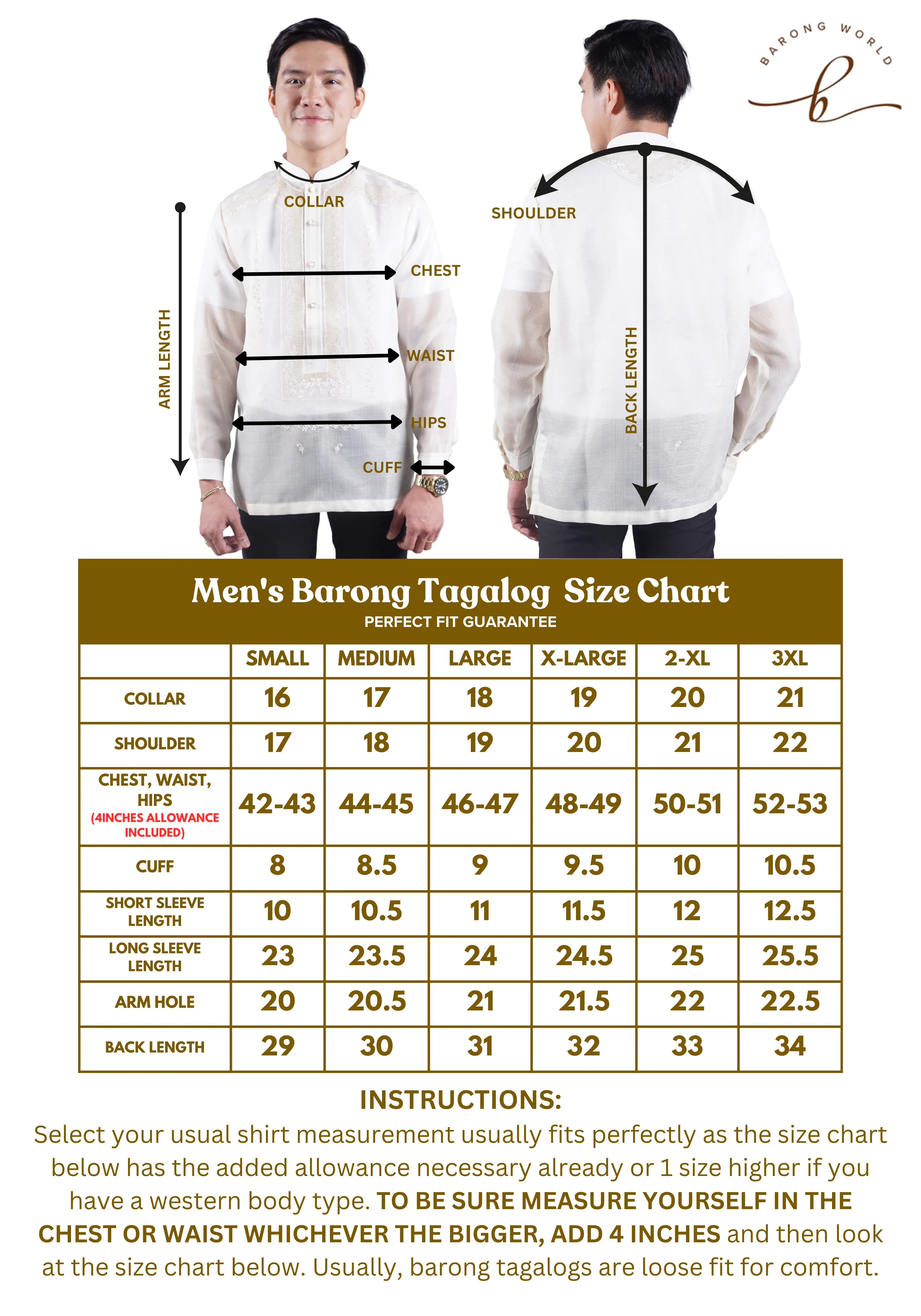 Premium Ivory Barong Tagalog with Fine Filipino Embroidery - Darryl - JN67