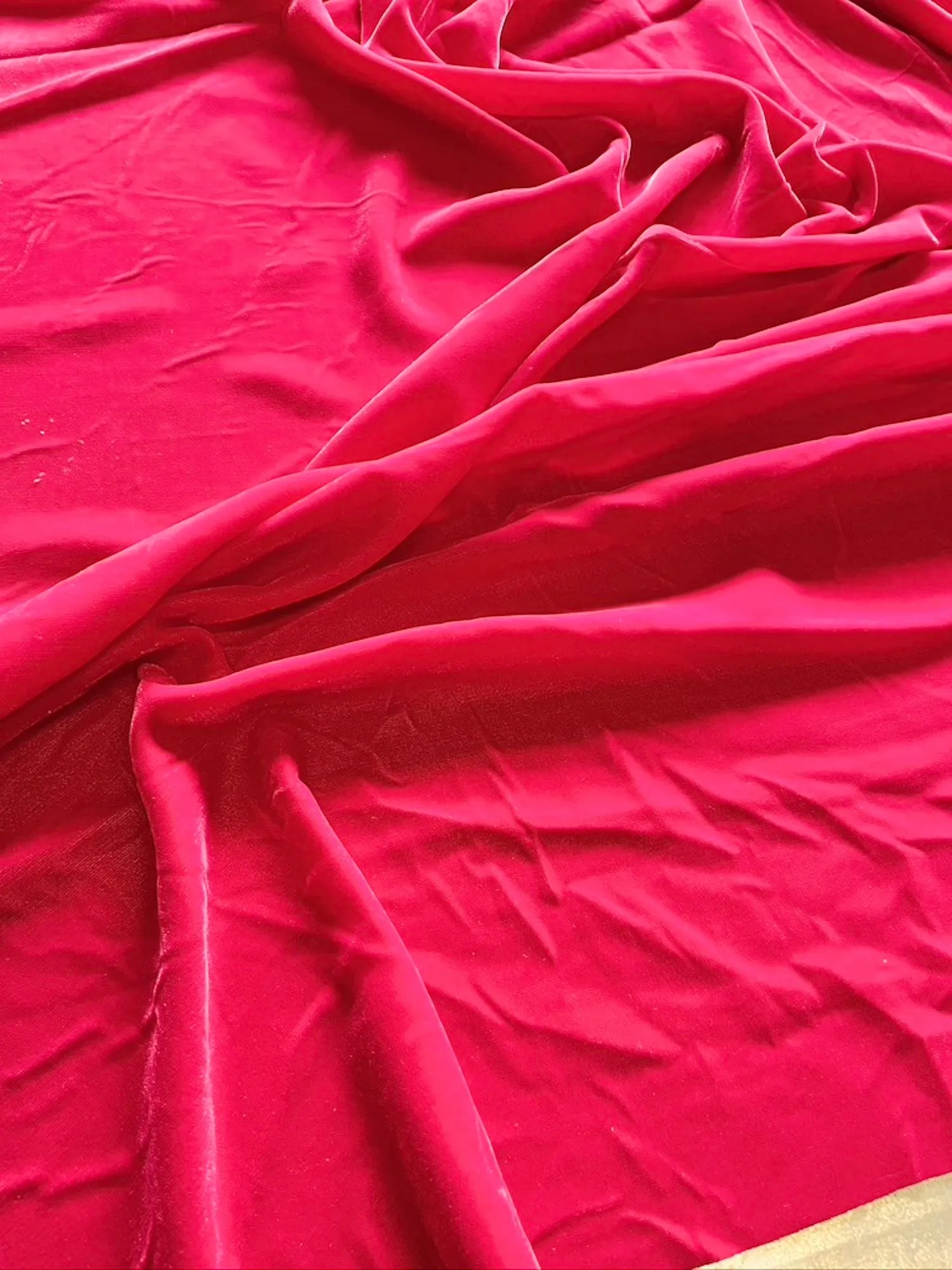 RED - Micro Velvet  Fabric -  Fine and Lightweight - 112 cms - 180 gsm for Dressmaking. , Childrens  Clothing, Dance Costume Crafting