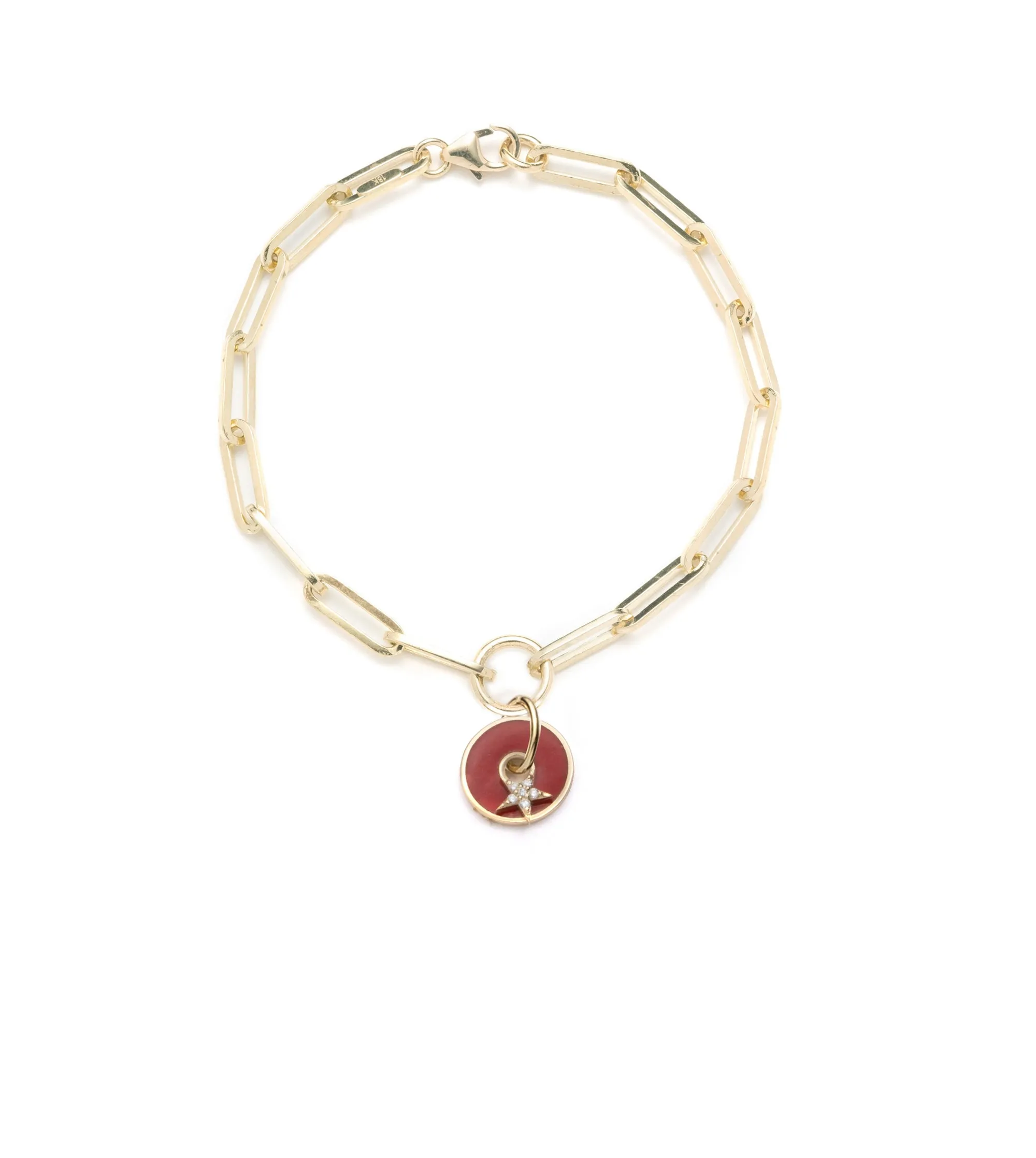 Red Star - Strength : Disk Classic FOB Clip Chain Bracelet