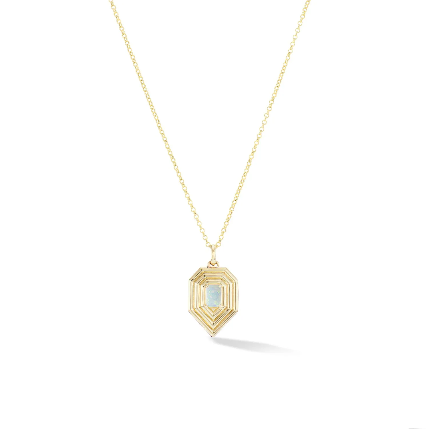 Revival Teardrop Birthstone Necklace - Opal