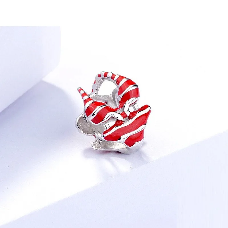 Summer Ready Striped Bikini Charm 925 Sterling Silver