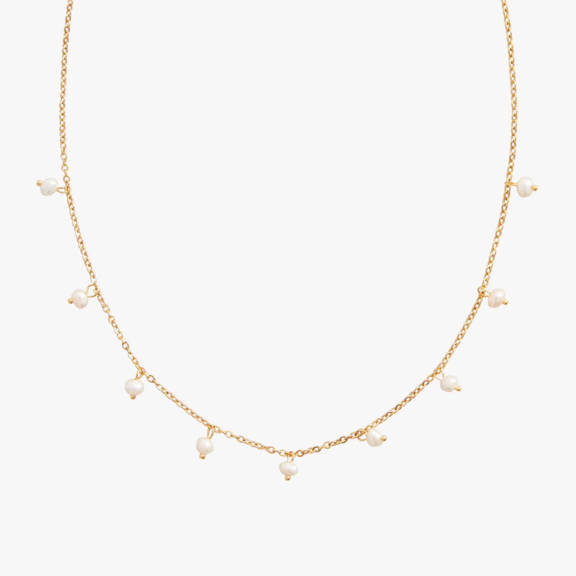 THIN PEARL NECKLACE Gold