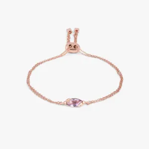 Wild Flower bracelet with Rose de France amethyst and 14k rose gold plated sterling silver